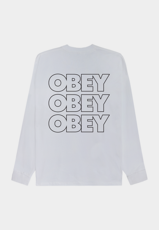 Light Gray טי שירט ארוכה גברים Treble Classic OBEY
