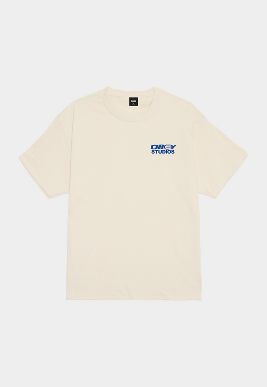 Antique White טי שירט קצרה גברים Design Studios OBEY