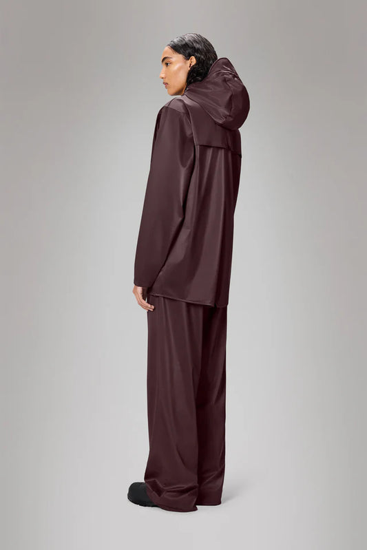 Gray מעיל גשם עם כובע לגברים/נשים RAINS