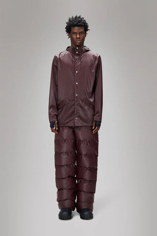 Gray מעיל גשם עם כובע לגברים/נשים RAINS