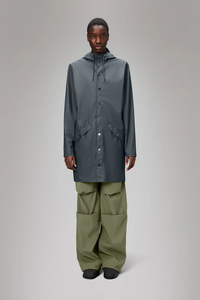 Gray מעיל גשם ארוך לגברים / נשים RAINS