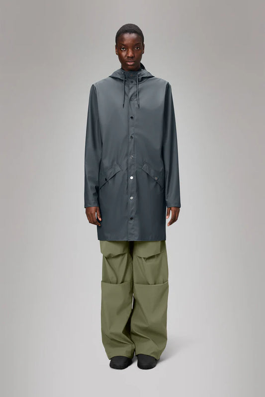 Gray מעיל גשם ארוך לגברים / נשים RAINS