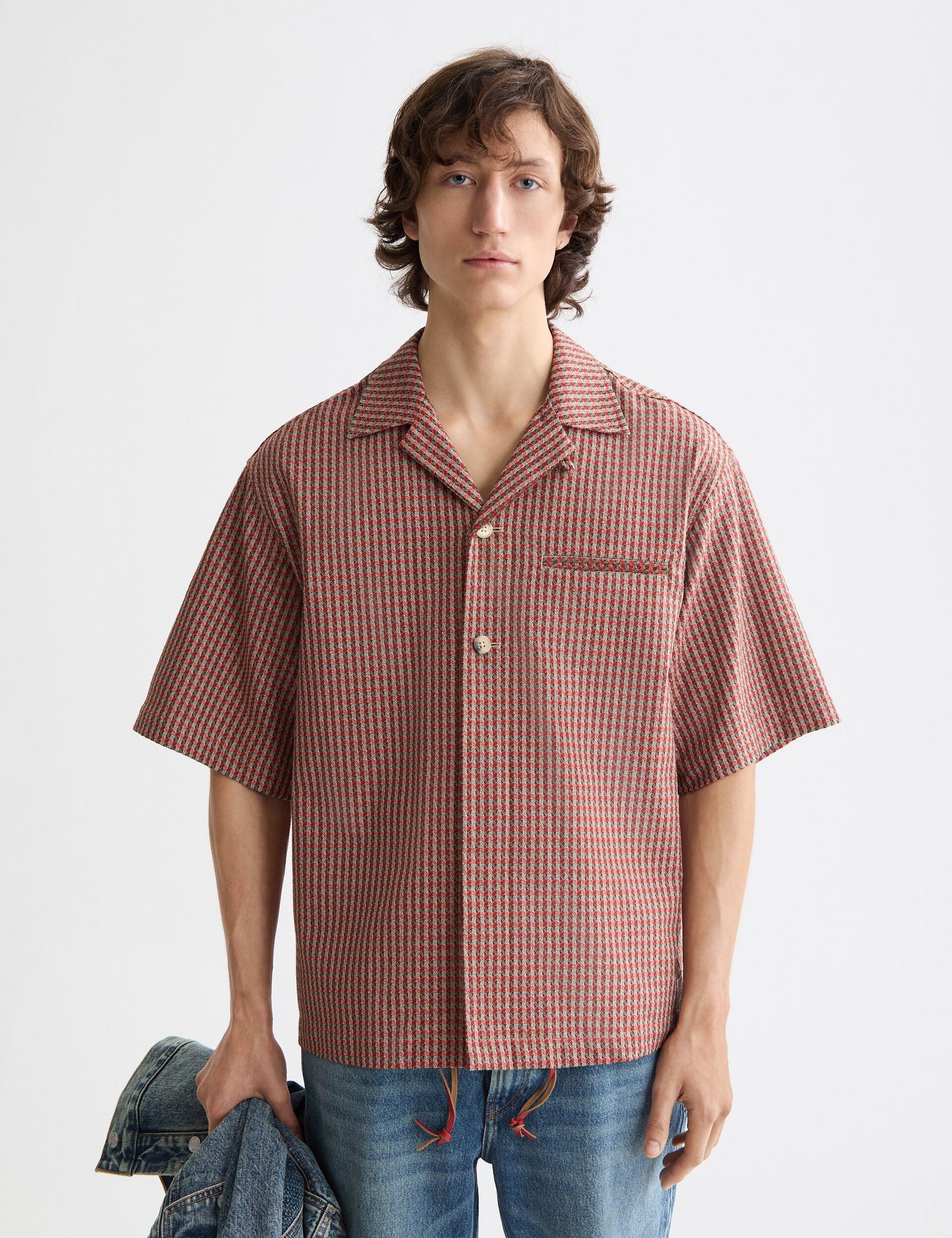 Dark Slate Gray MICRO GEO PRINT SHORT-SLEEVED SHIRT חולצה מכופתרת קצרה SCOTCH & SODA