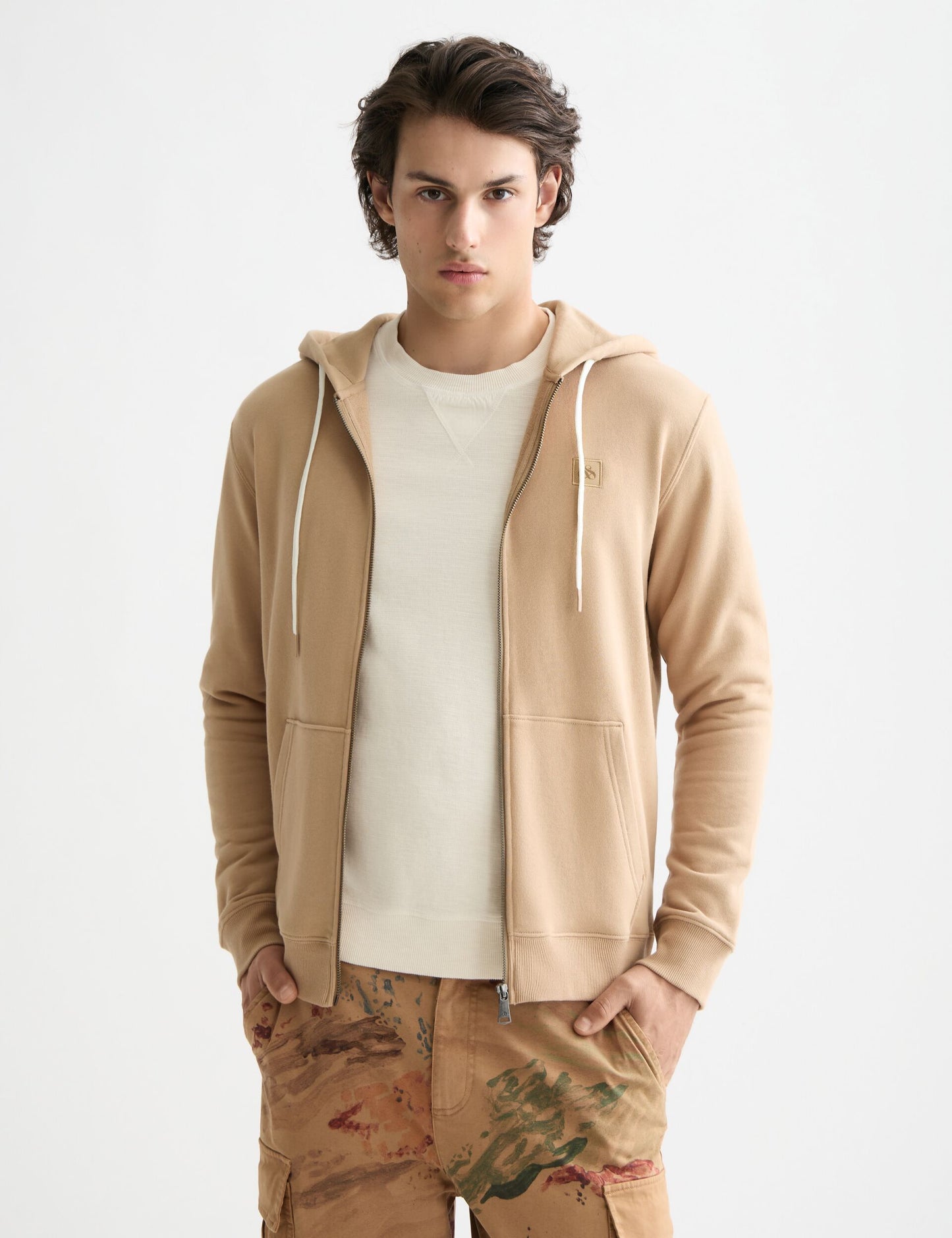 Antique White קפוצ'ון לגברים Full Zip SCOTCH & SODA