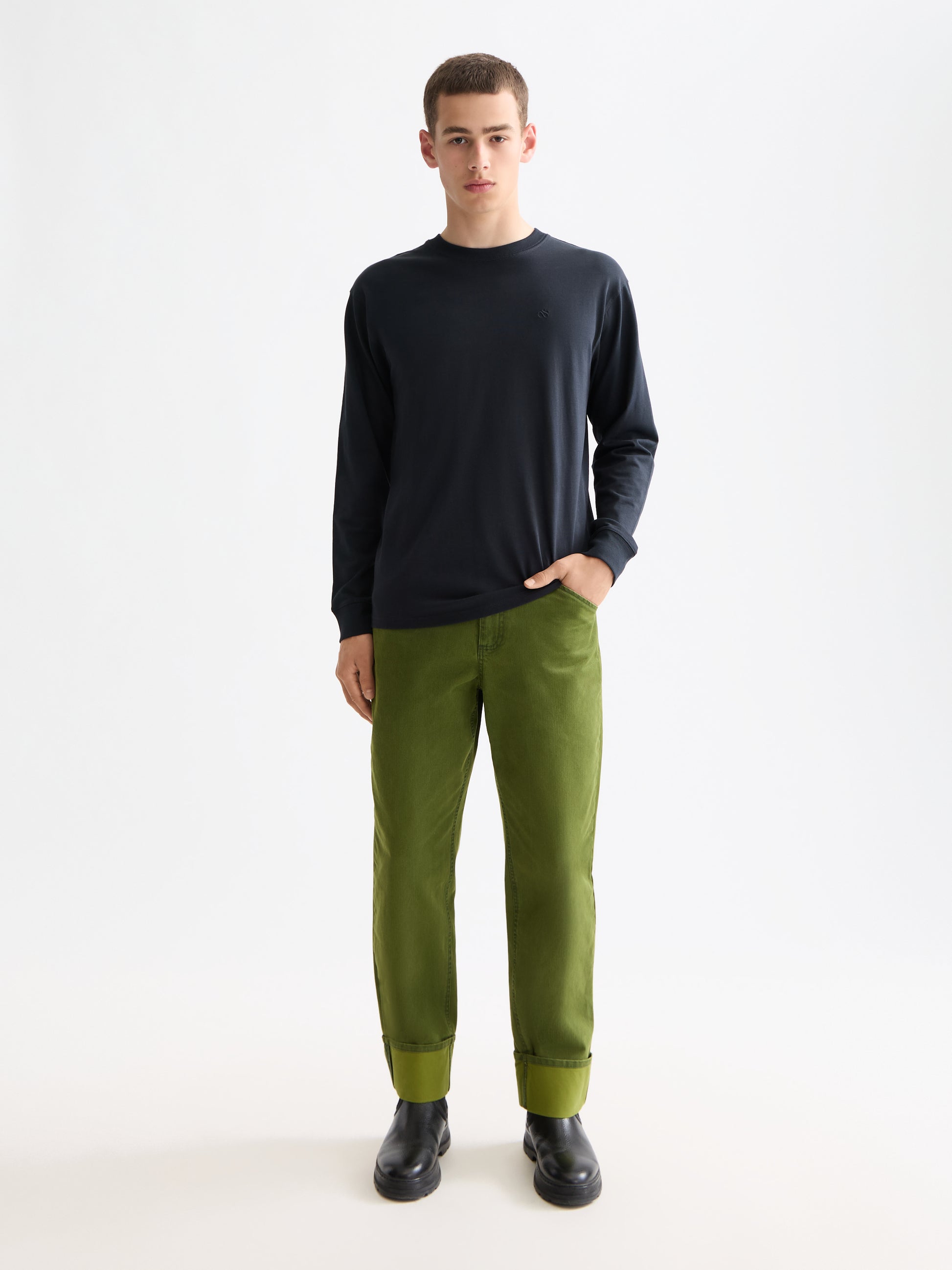 Dark Slate Gray טי שירט ארוכה לגברים Relaxed SCOTCH & SODA