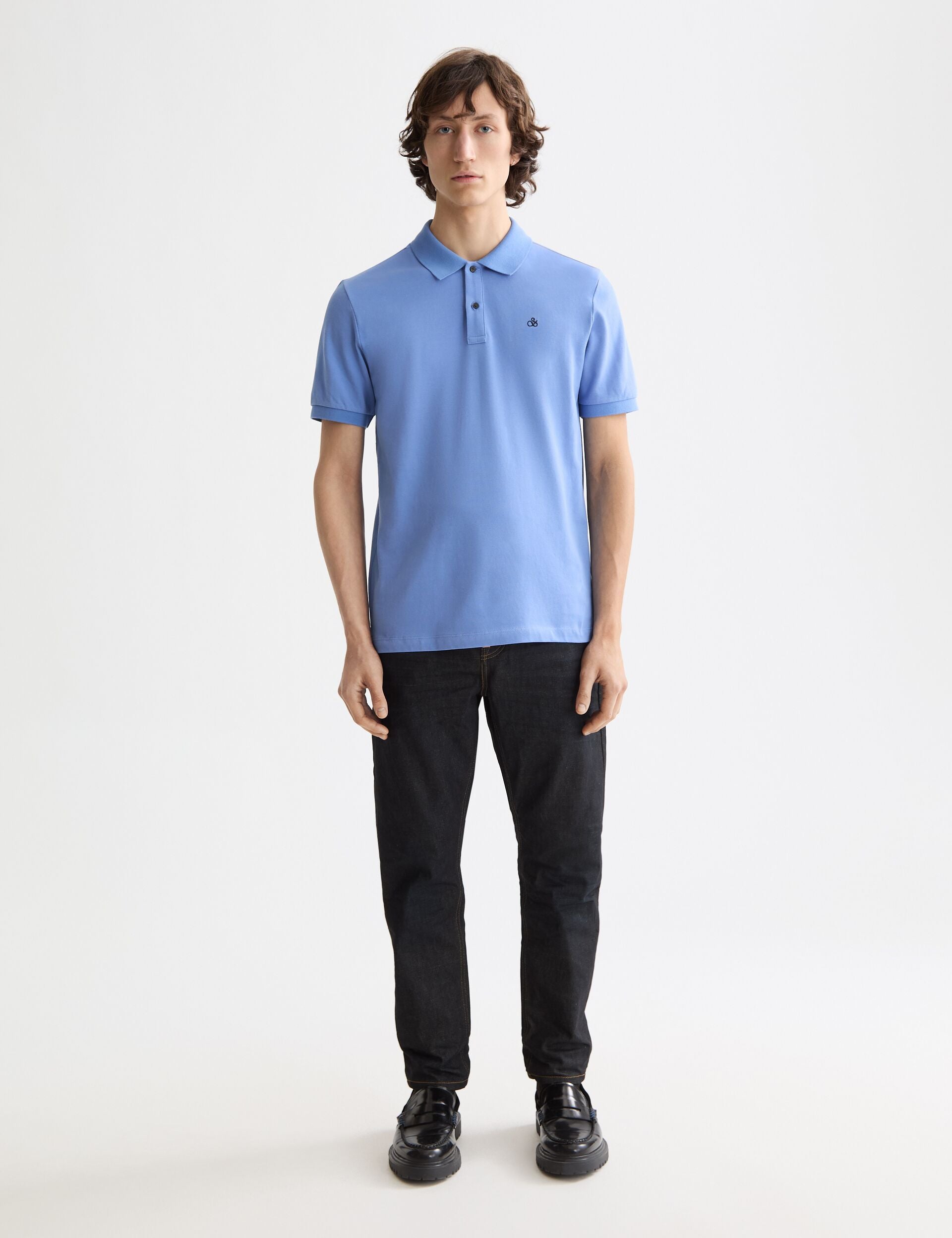 White Smoke חולצת פולו קצרה לגברים Polo SCOTCH & SODA