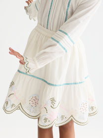 White Smoke חצאית מיני לילדות Embroidered Hem Cotton Skirt SCOTCH & SODA