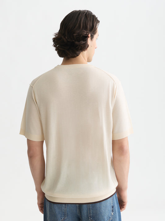 Gray טי שירט קצרה לגברים Knitted SCOTCH & SODA