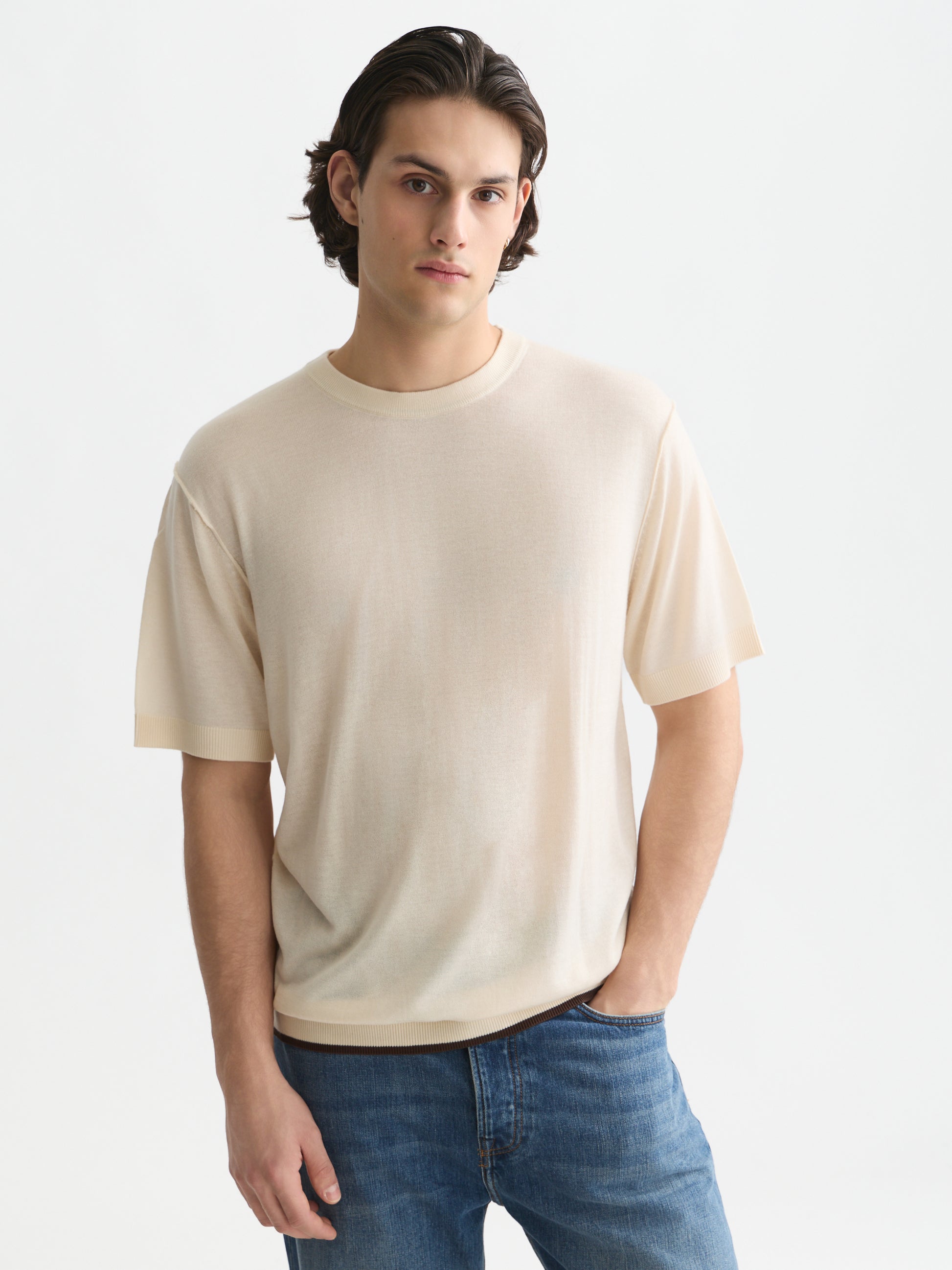 Seashell טי שירט קצרה לגברים Knitted SCOTCH & SODA