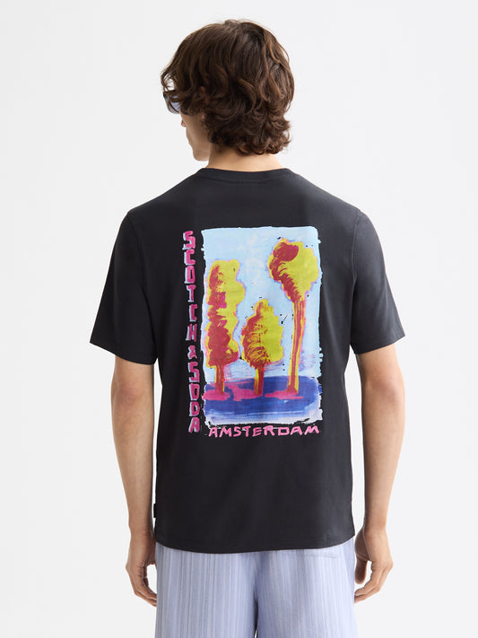 Lavender טי שירט קצרה לגברים Front and back Artwork SCOTCH & SODA