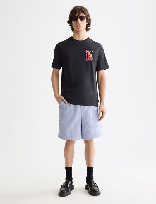 White Smoke טי שירט קצרה לגברים Front and back Artwork SCOTCH & SODA