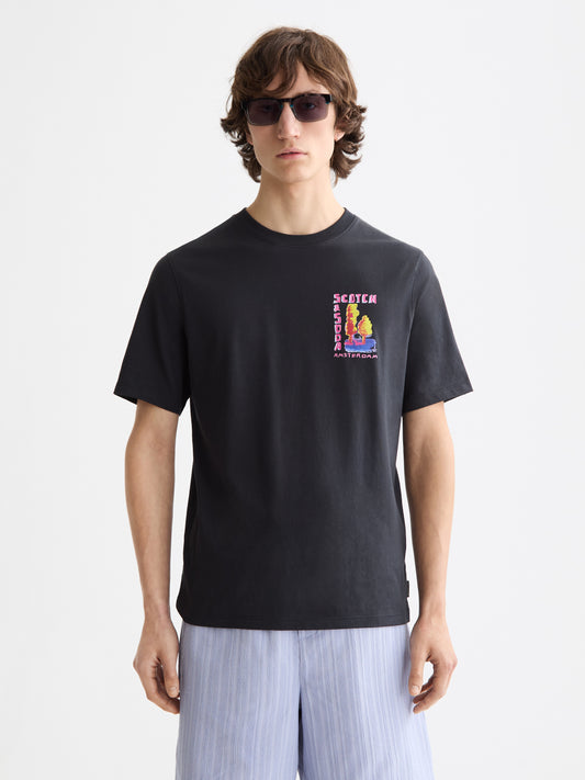 Dark Slate Gray טי שירט קצרה לגברים Front and back Artwork SCOTCH & SODA