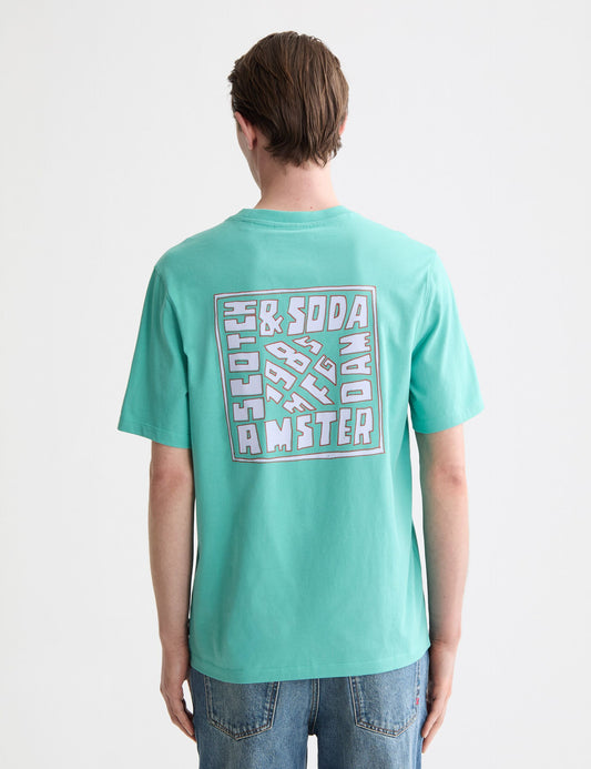 Slate Gray טי שירט קצרה לגברים Front and back Artwork SCOTCH & SODA