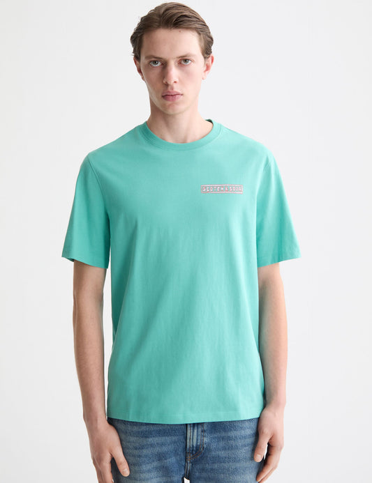 Cadet Blue טי שירט קצרה לגברים Front and back Artwork SCOTCH & SODA