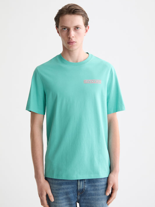 Cadet Blue טי שירט קצרה לגברים Front and back Artwork SCOTCH & SODA