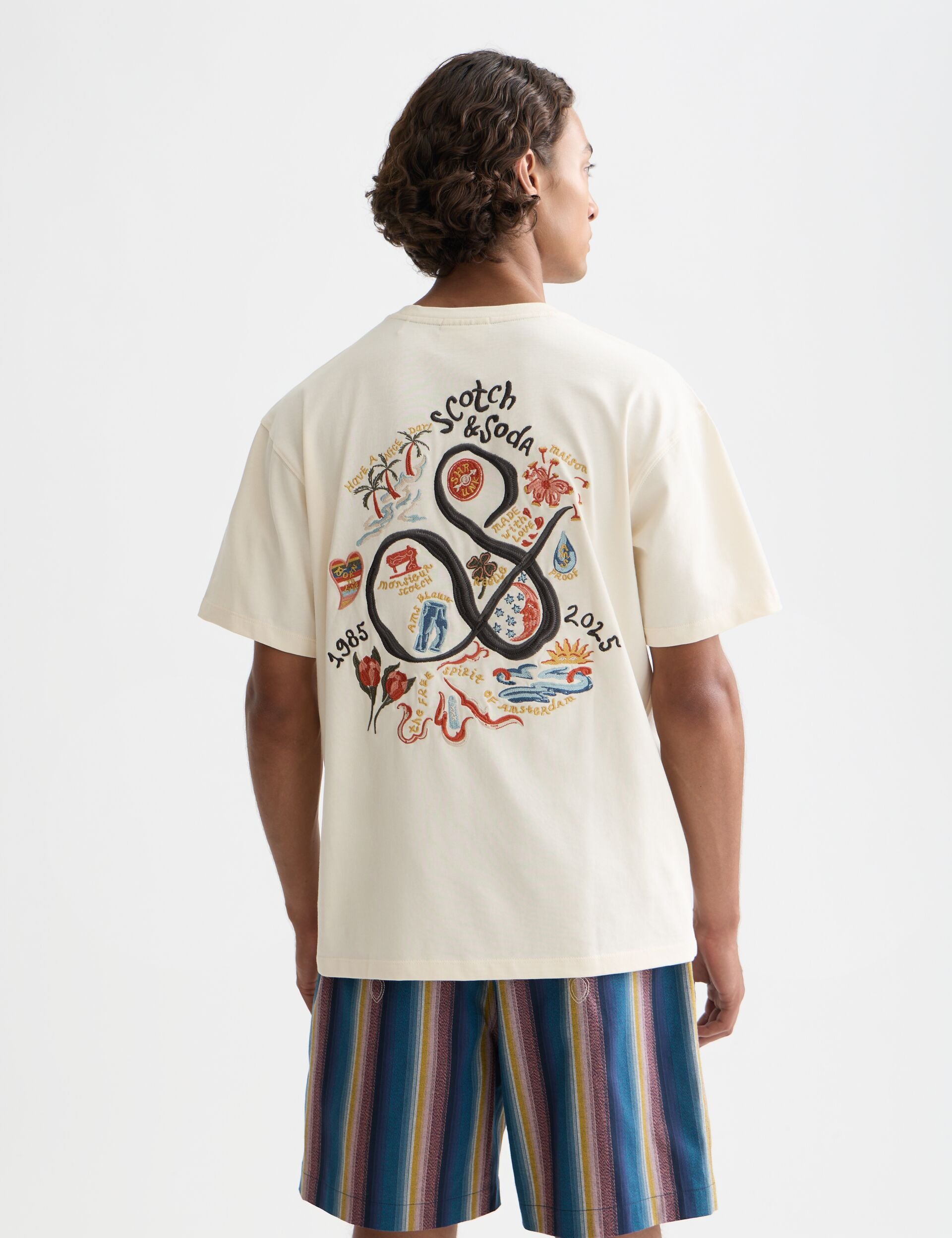 Lavender טי שירט קצרה לגברים anniversary embroidered - מהדורת 40 שנה SCOTCH & SODA