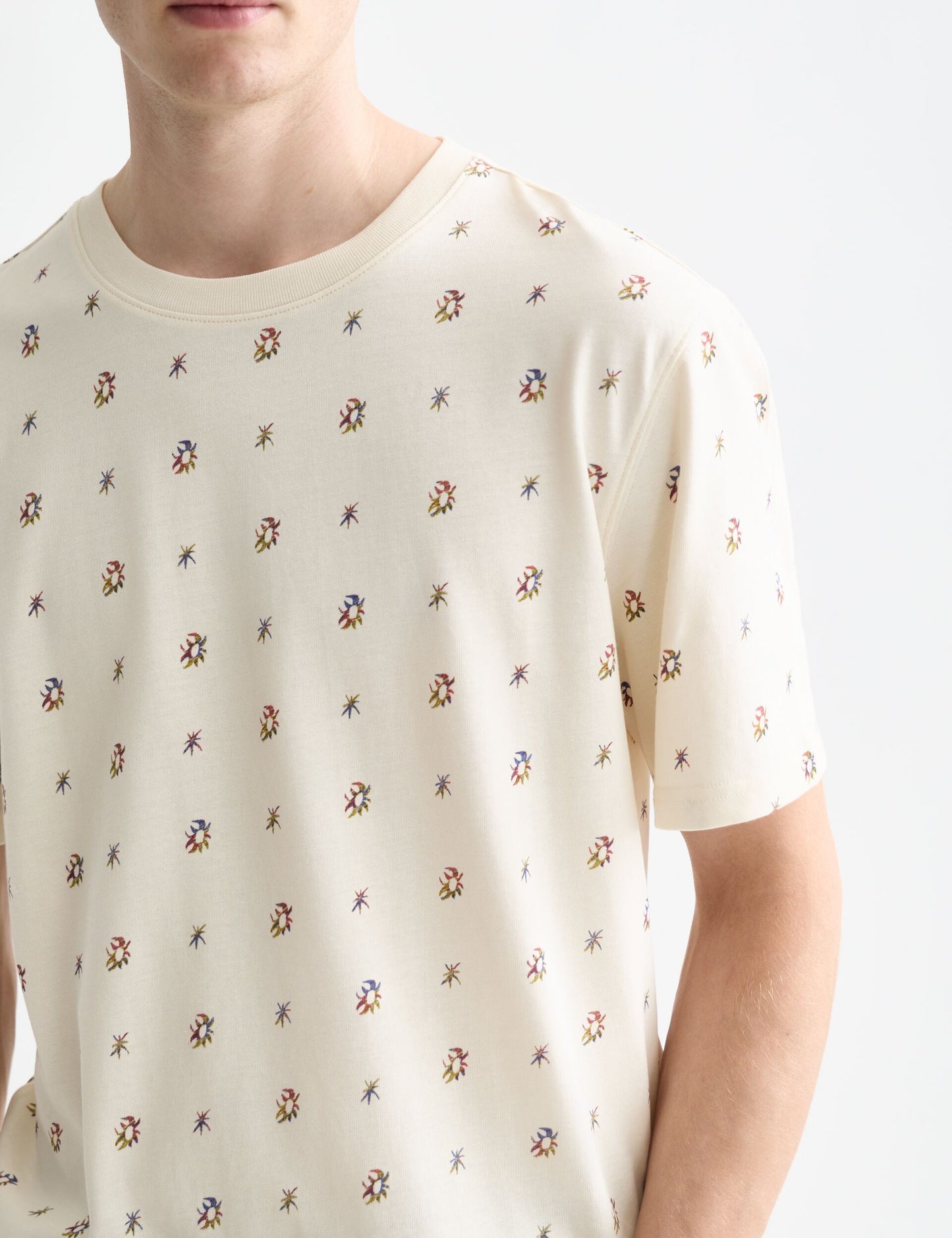 White Smoke טי שירט קצרה לגברים Micro-Printed SCOTCH & SODA