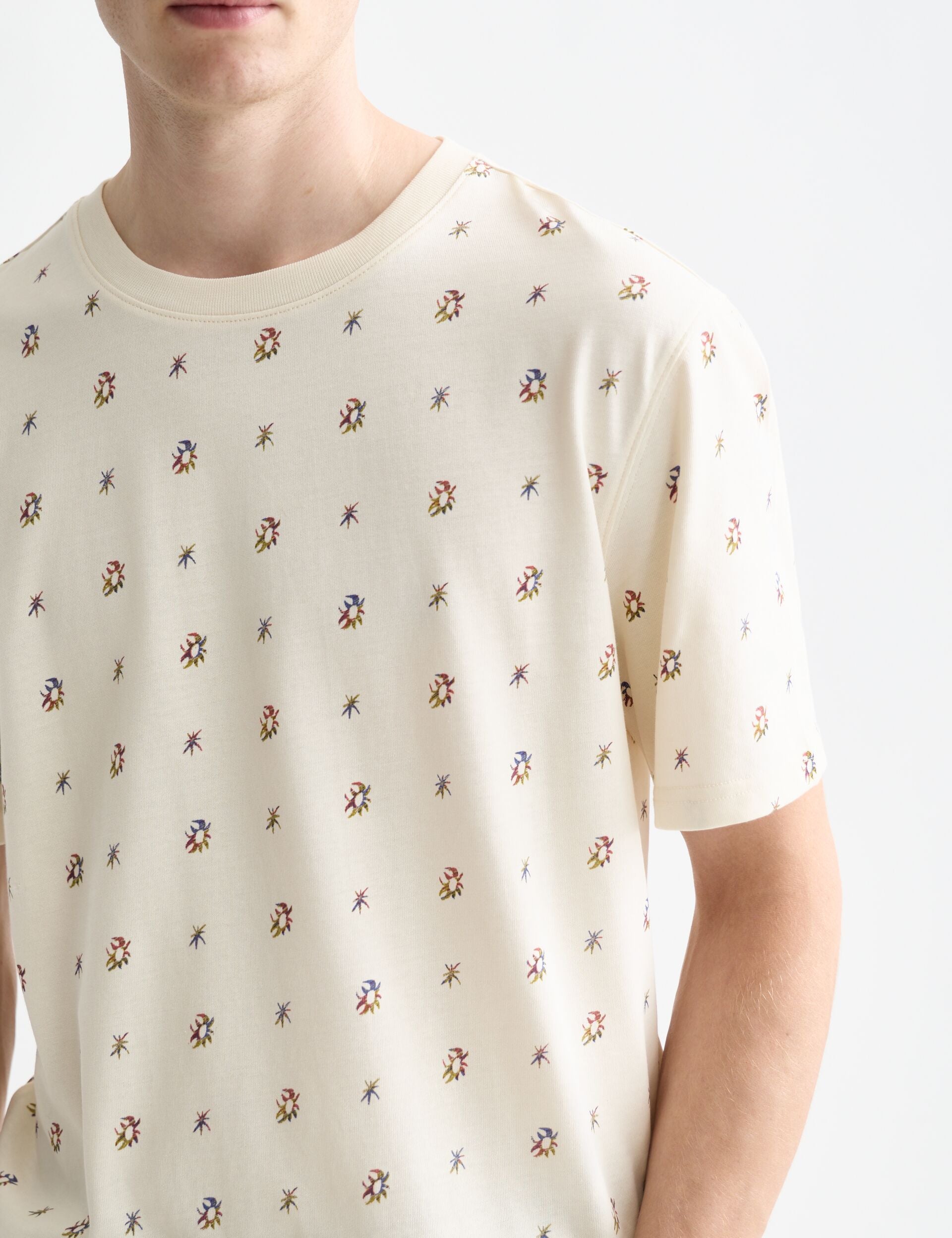 White Smoke טי שירט קצרה לגברים Micro-Printed SCOTCH & SODA