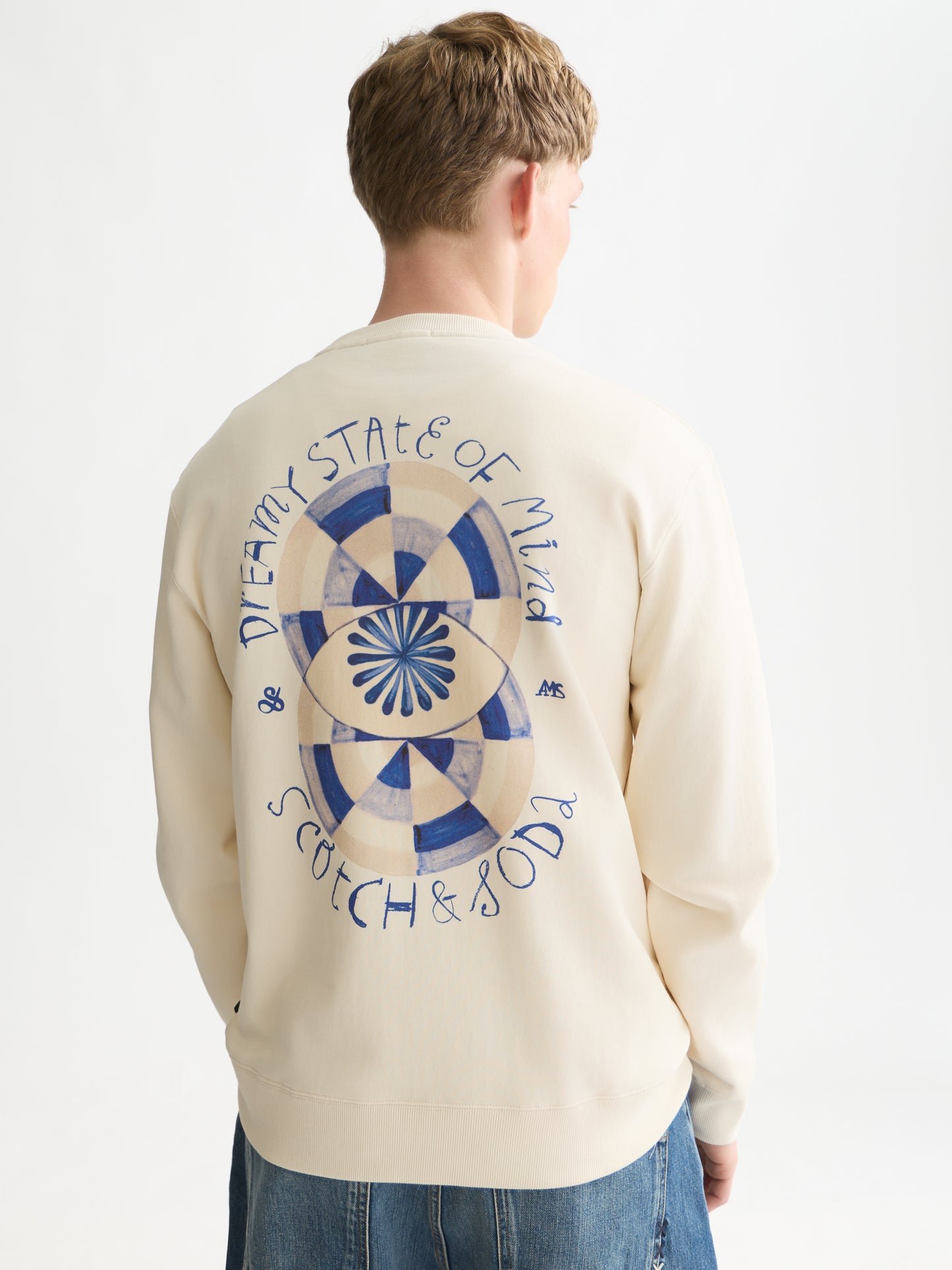 White Smoke סווטשירט לגברים Front And Back Artwork SCOTCH & SODA