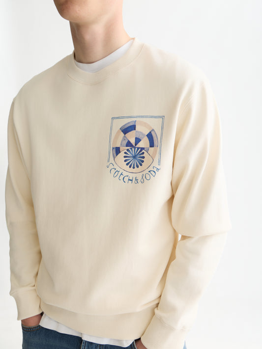 Gray סווטשירט לגברים Front And Back Artwork SCOTCH & SODA