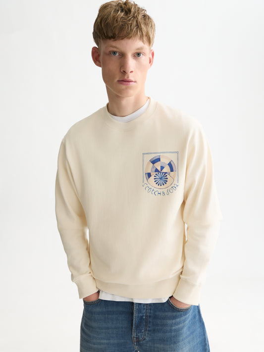 White Smoke סווטשירט לגברים Front And Back Artwork SCOTCH & SODA