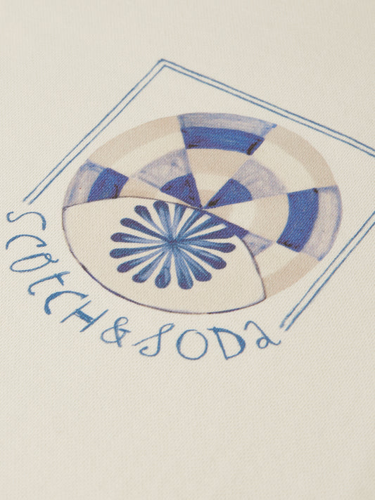 Light Gray סווטשירט לגברים Front And Back Artwork SCOTCH & SODA