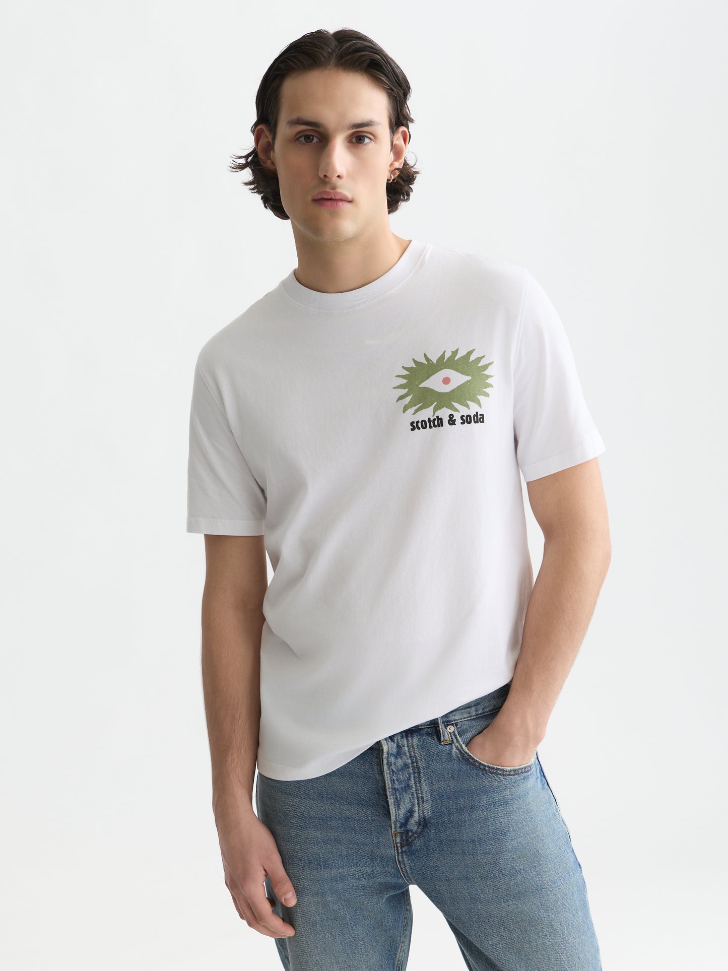 Alice Blue טי שירט קצרה לגברים Front And Back Artwork SCOTCH & SODA