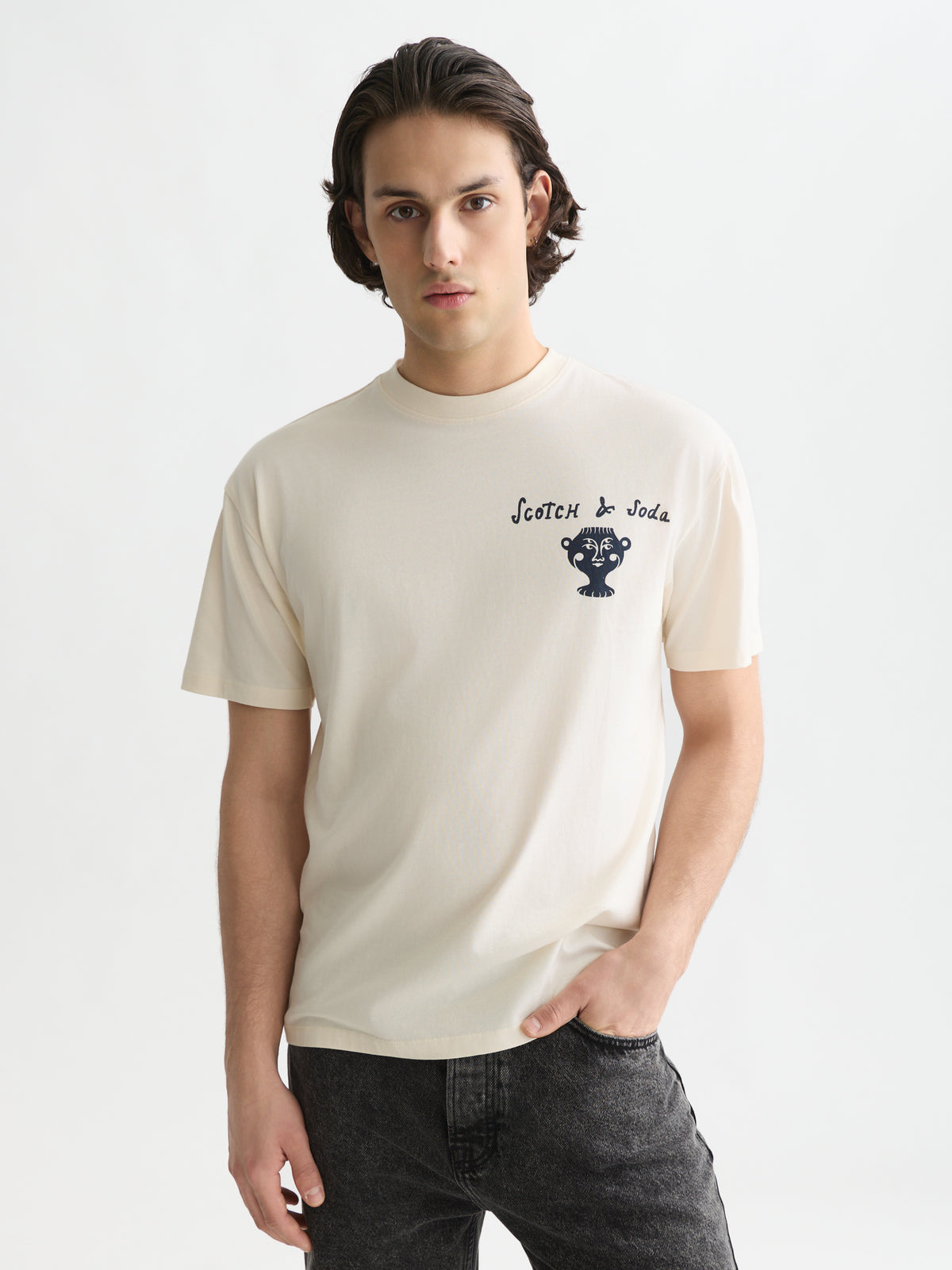 Lavender טי שירט קצרה לגברים Front And Back Artwork SCOTCH & SODA