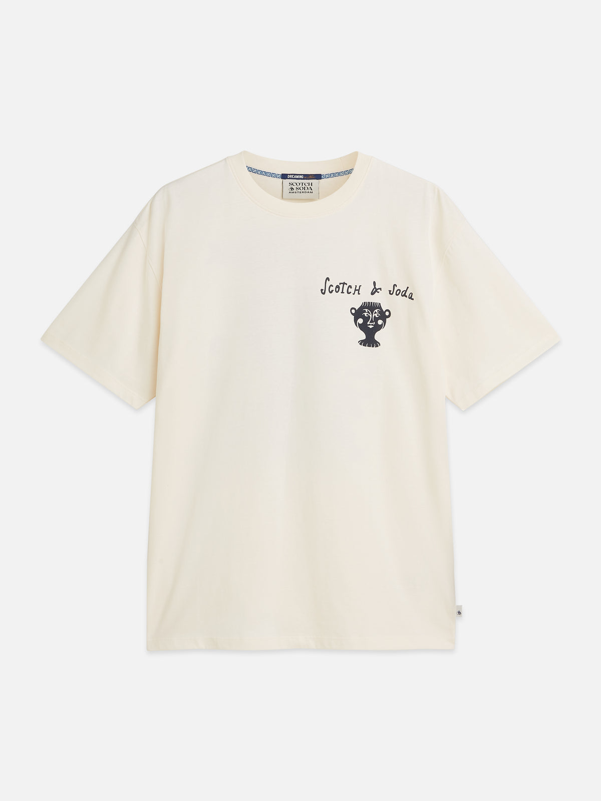 Antique White טי שירט קצרה לגברים Front And Back Artwork SCOTCH & SODA
