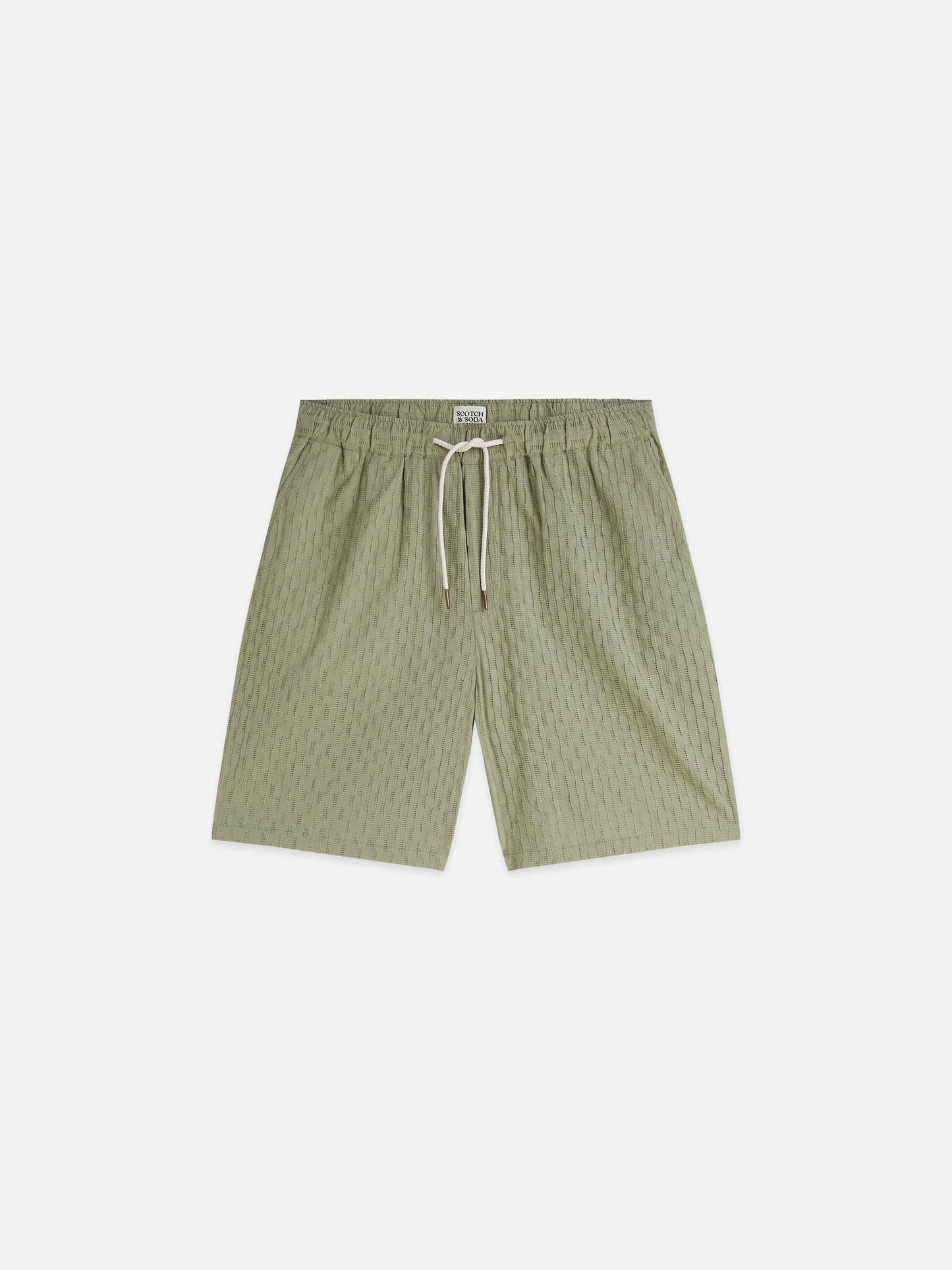 Dark Sea Green שורטס ברמודה לגברים Jacquard Seersucker SCOTCH & SODA