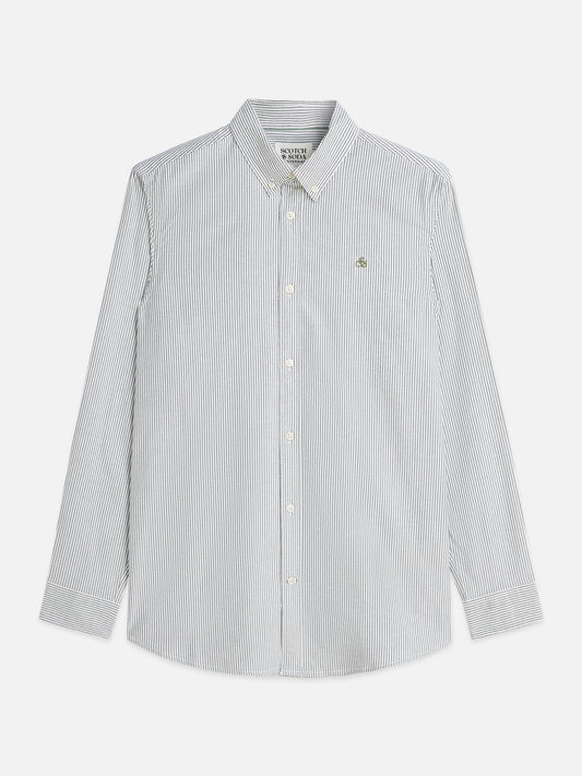 Gray חולצה מכופתרת אוקספורד לגברים Seasonal Core Striped SCOTCH & SODA
