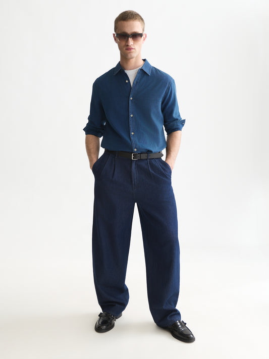 White Smoke חולצה מכופתרת דנים לגברים Denim Structured SCOTCH & SODA