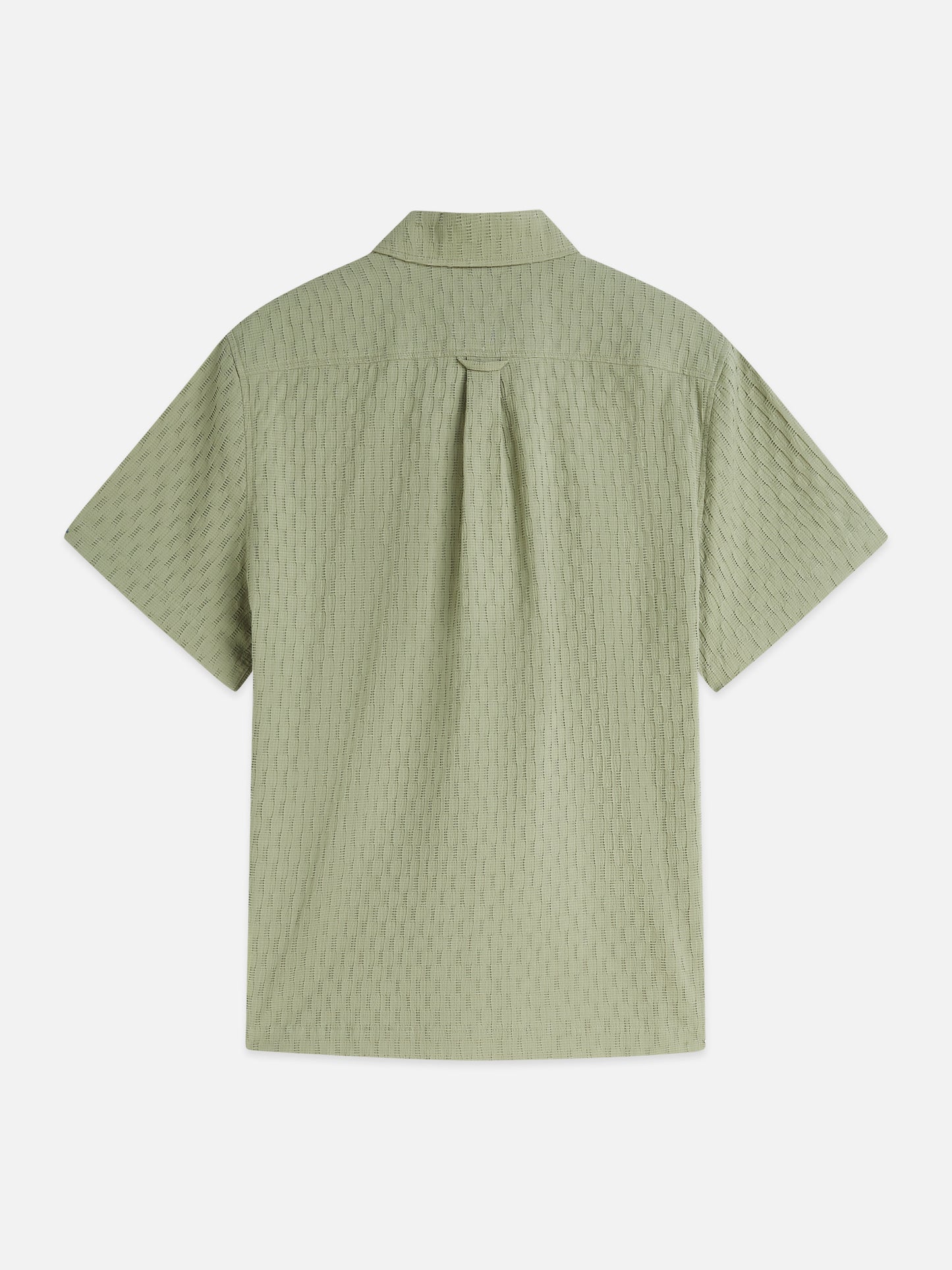 White Smoke חולצה מכופתרת קצרה לגברים Jacquard Seersucker SCOTCH & SODA