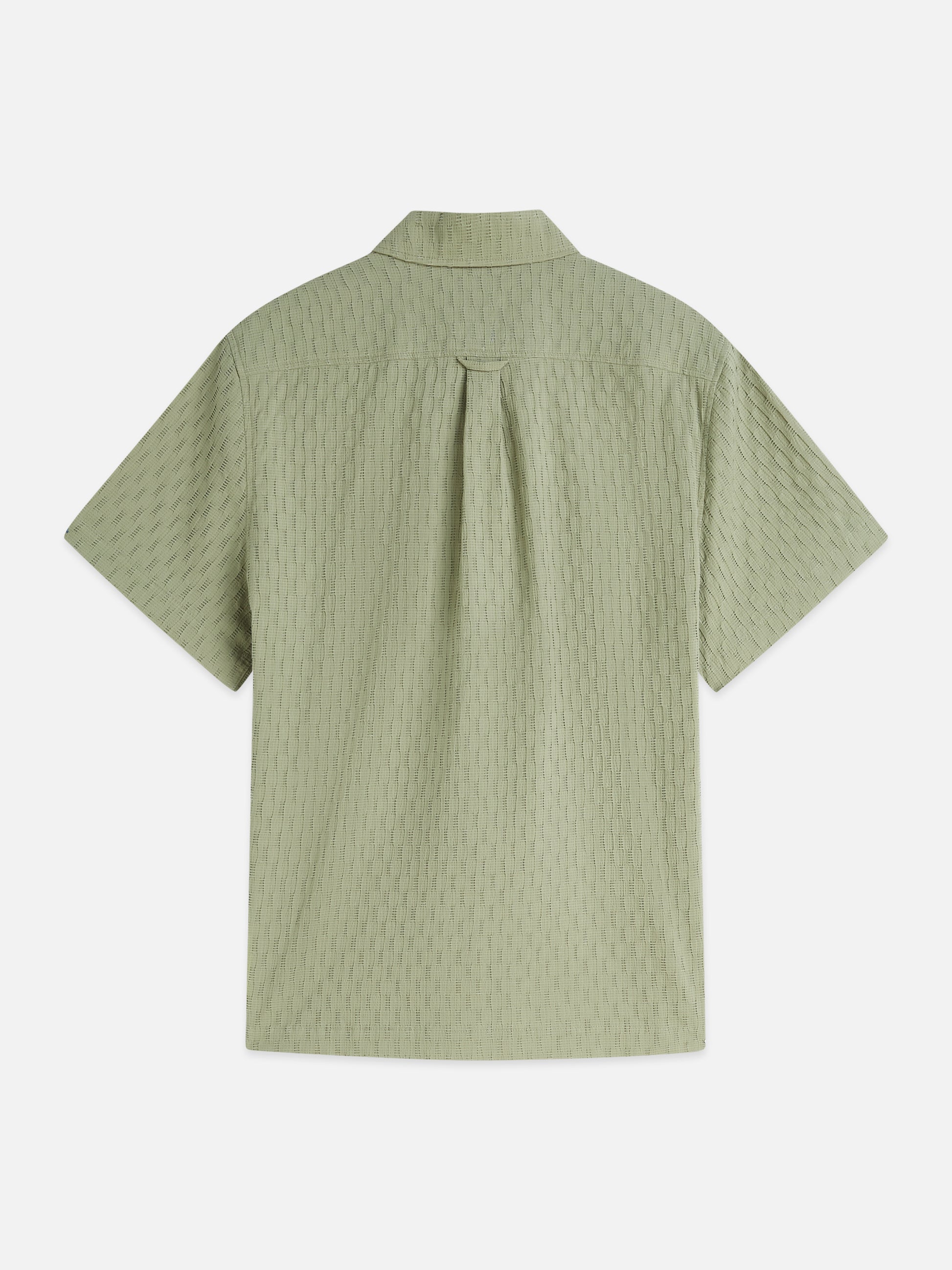 White Smoke חולצה מכופתרת קצרה לגברים Jacquard Seersucker SCOTCH & SODA