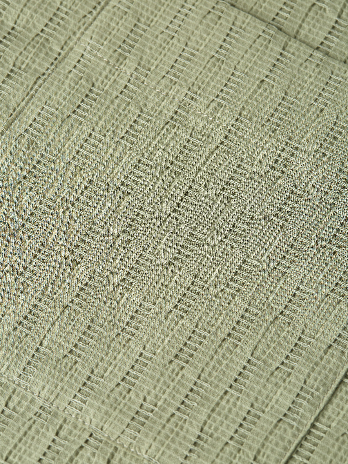 Dark Sea Green חולצה מכופתרת קצרה לגברים Jacquard Seersucker SCOTCH & SODA