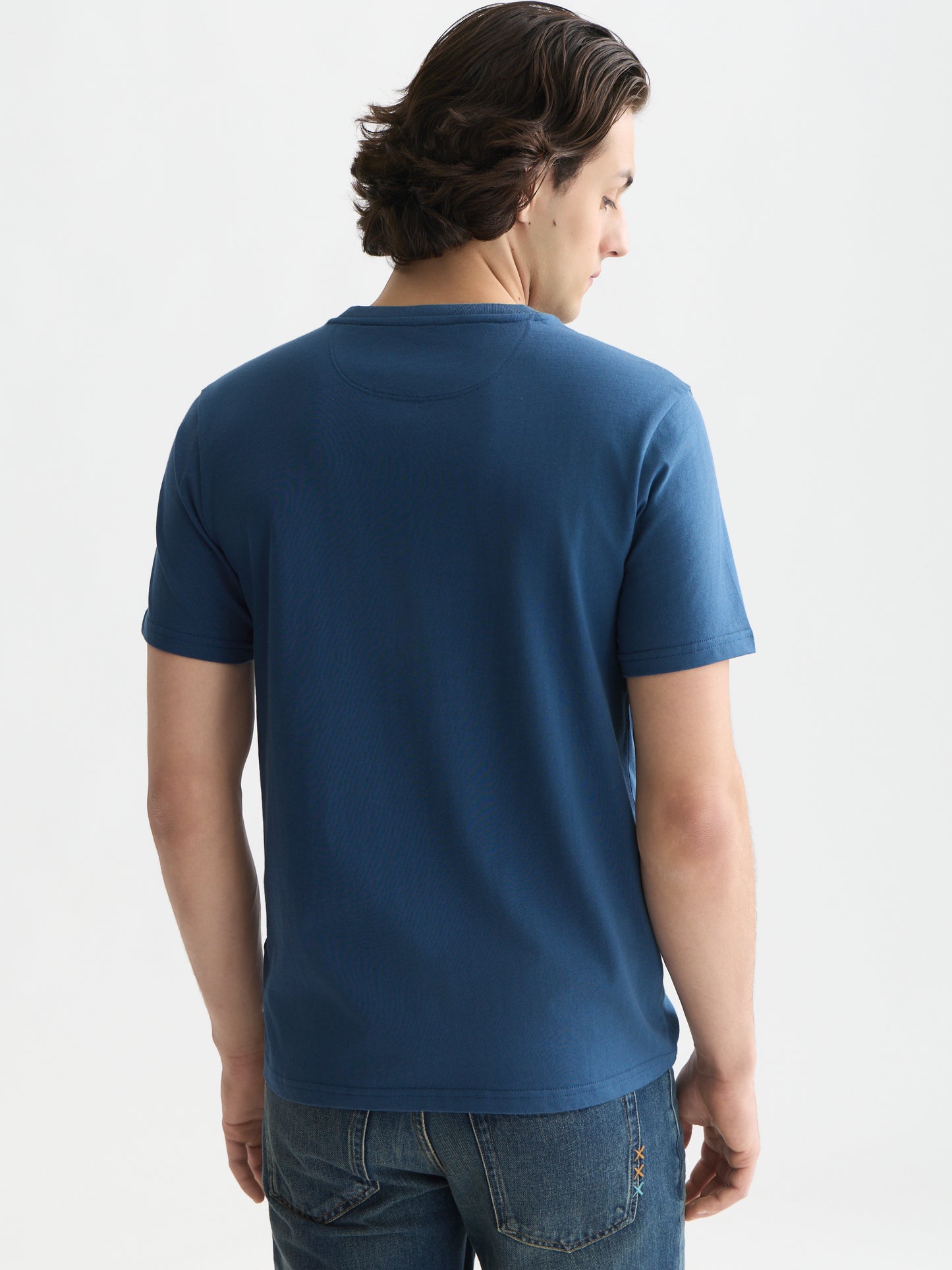 Midnight Blue טי שירט קצרה לגברים Seasonal Core Chest Logo SCOTCH & SODA