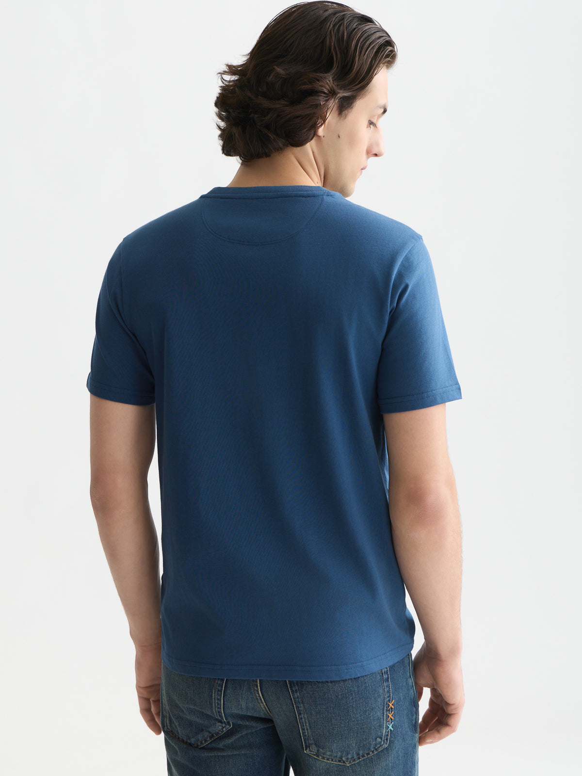 Midnight Blue טי שירט קצרה לגברים Seasonal Core Chest Logo SCOTCH & SODA