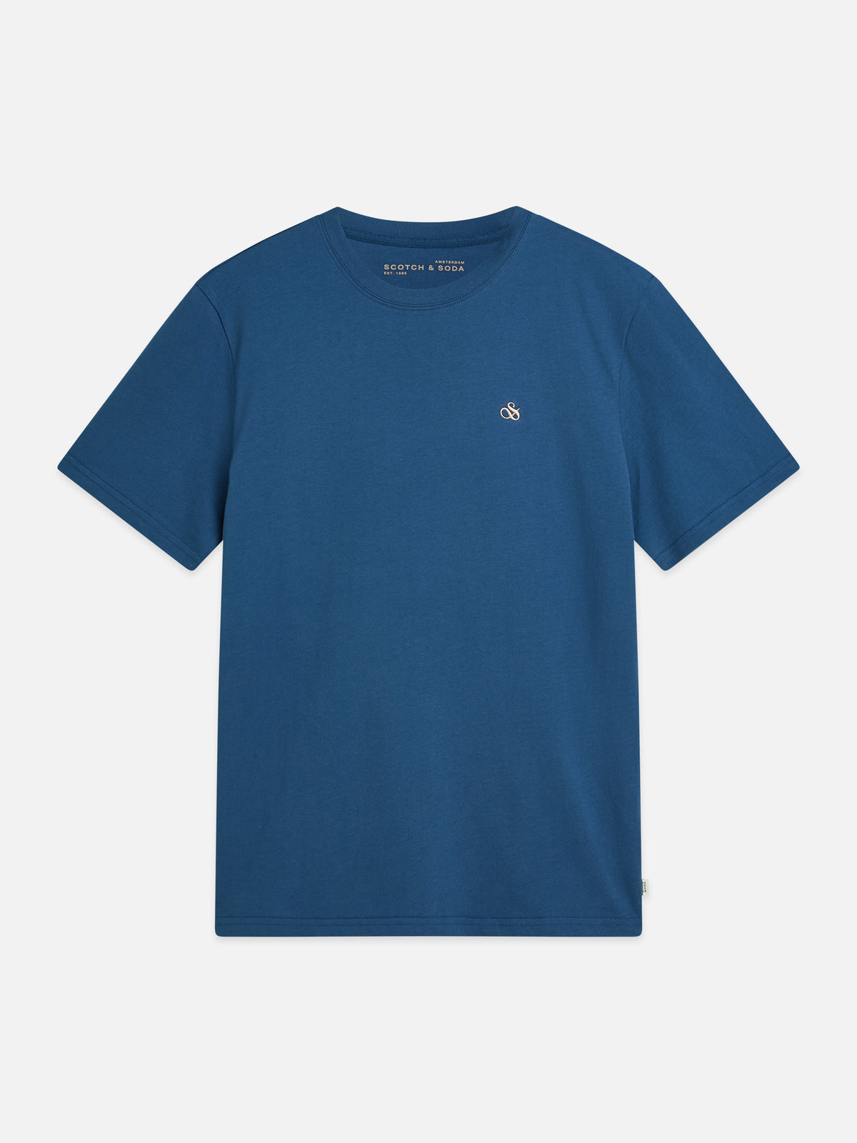 Dark Slate Blue טי שירט קצרה לגברים Seasonal Core Chest Logo SCOTCH & SODA