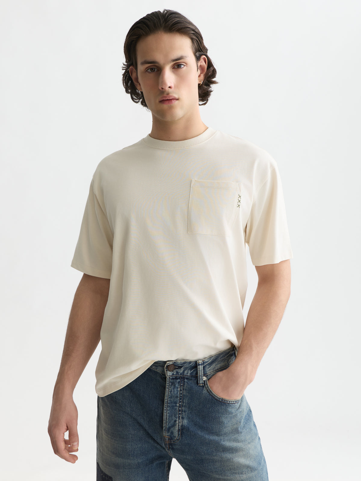 Lavender טי שירט קצרה לגברים Seasonal Core 3 Crosses SCOTCH & SODA