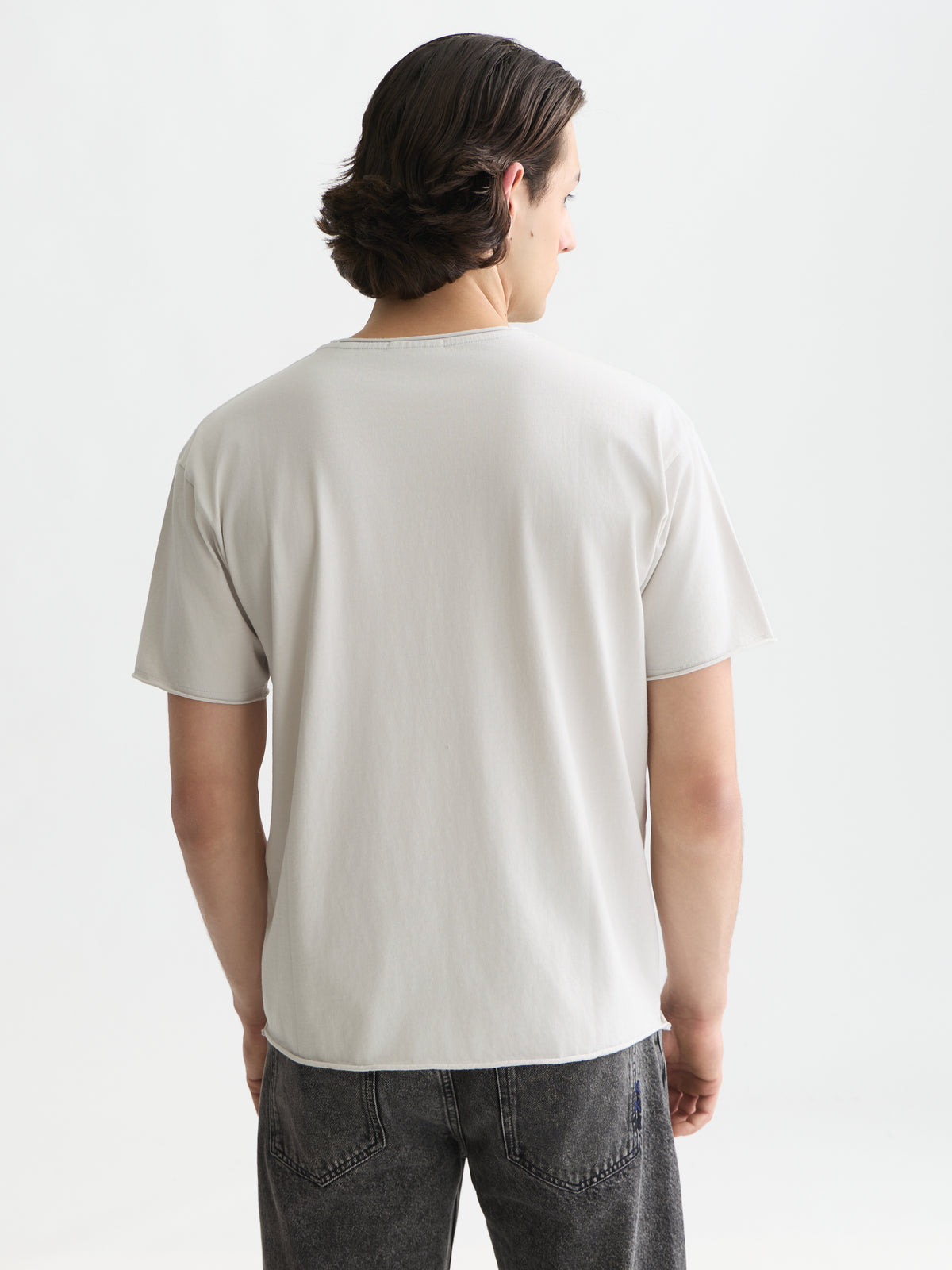 Lavender טי שירט קצרה לגברים Seasonal Core Raw-Edged SCOTCH & SODA