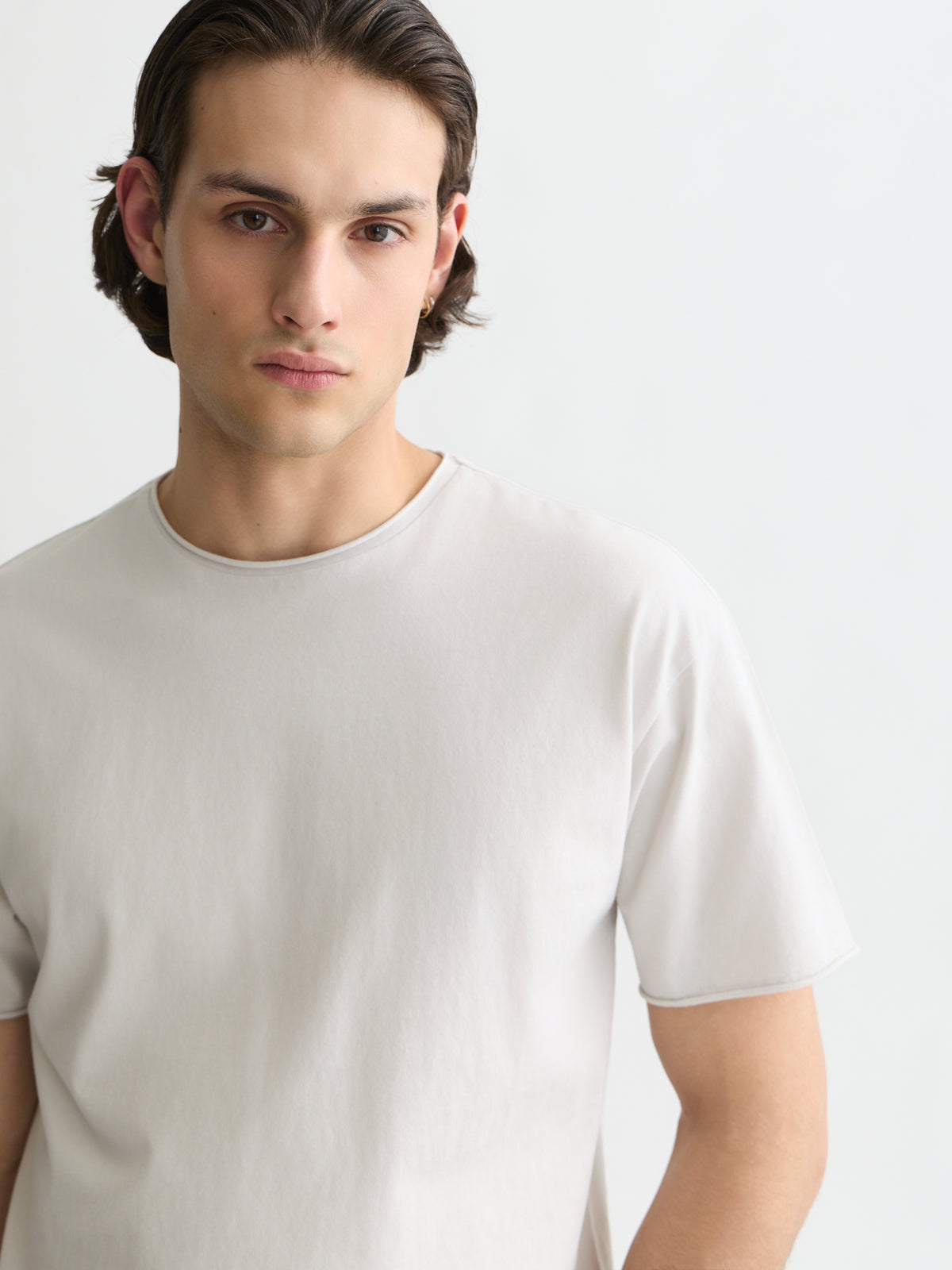 Lavender טי שירט קצרה לגברים Seasonal Core Raw-Edged SCOTCH & SODA