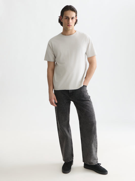 Lavender טי שירט קצרה לגברים Seasonal Core Raw-Edged SCOTCH & SODA