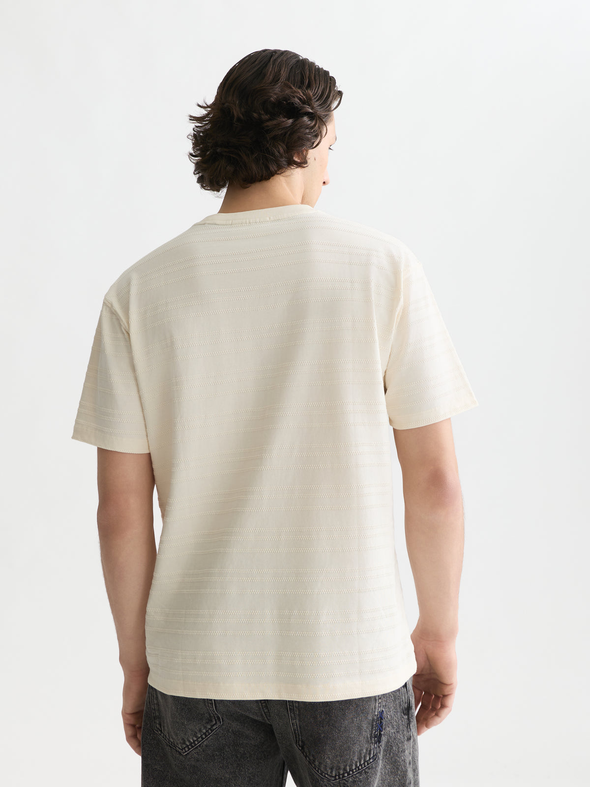 Lavender טי שירט קצרה לגברים Textured Jacquard SCOTCH & SODA