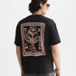 Black טי שירט קצרה לגברים Front And Back Artwork SCOTCH & SODA