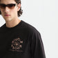 Black טי שירט קצרה לגברים Front And Back Artwork SCOTCH & SODA