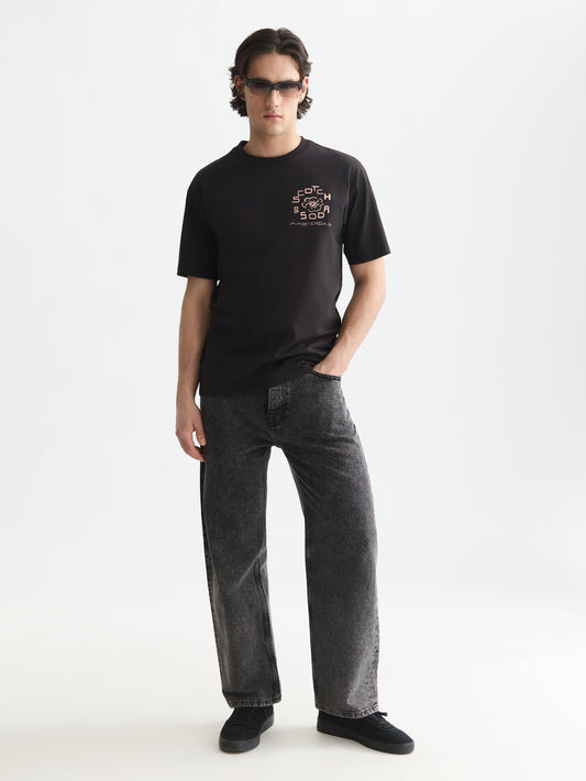 White Smoke טי שירט קצרה לגברים Front And Back Artwork SCOTCH & SODA