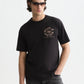 Black טי שירט קצרה לגברים Front And Back Artwork SCOTCH & SODA