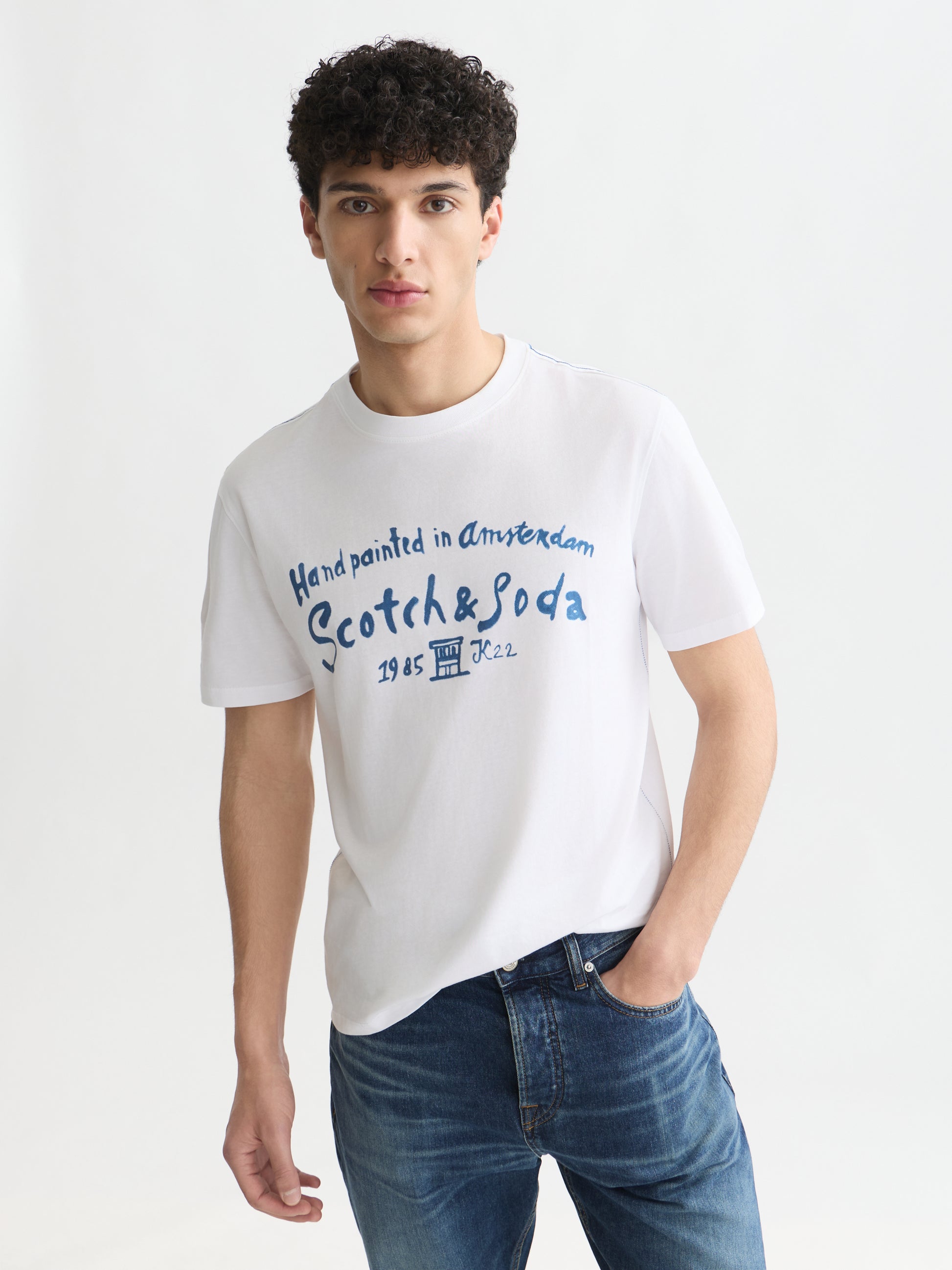 Lavender טי שירט קצרה לגברים Front Artwork SCOTCH & SODA