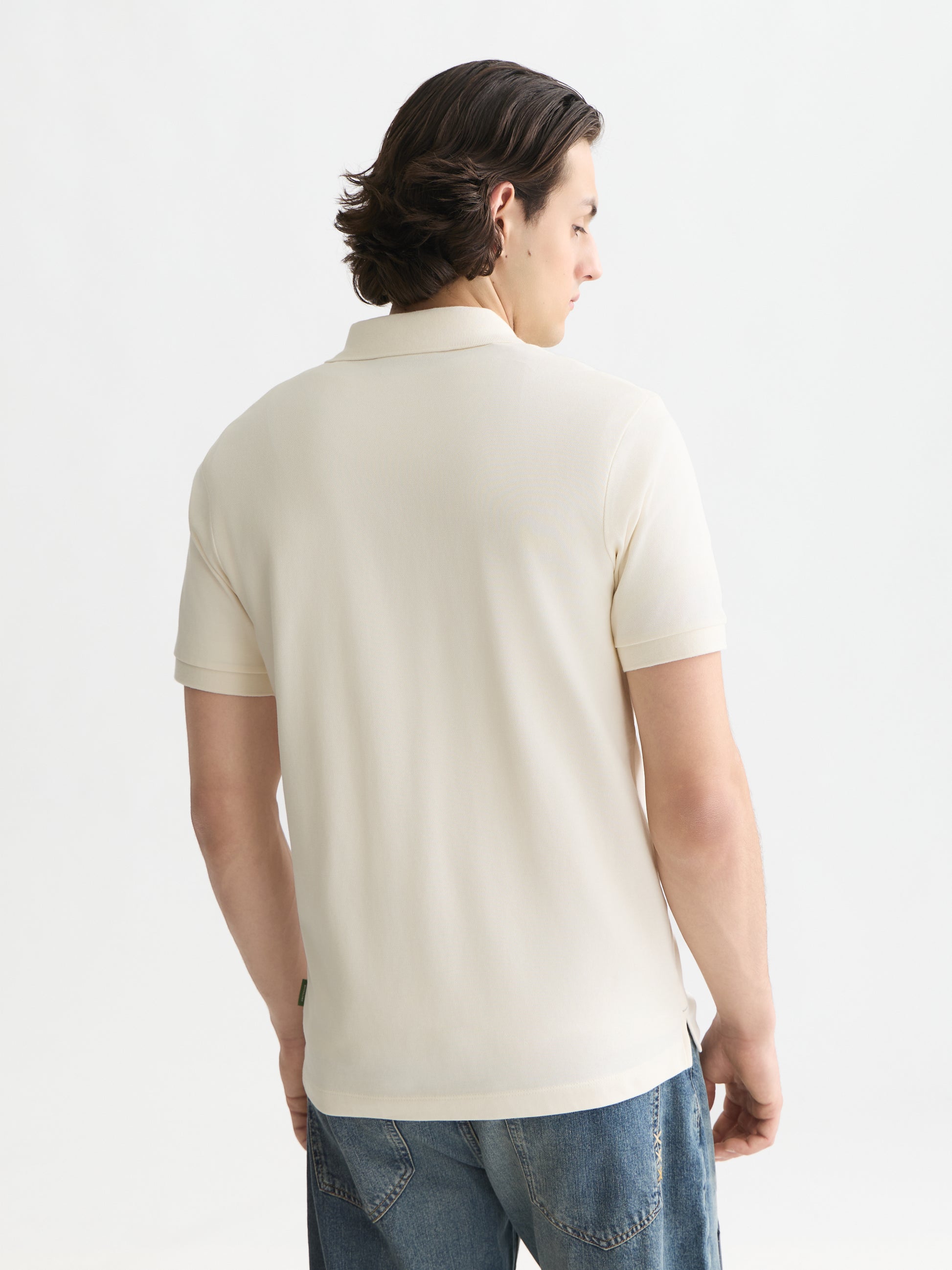 White Smoke חולצת פולו לגברים Seasonal Core Pique Chest Logo SCOTCH & SODA