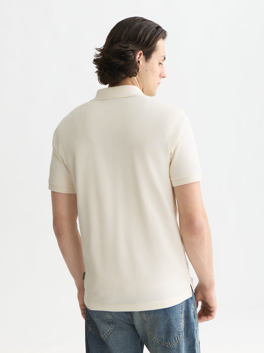 White Smoke חולצת פולו לגברים Seasonal Core Pique Chest Logo SCOTCH & SODA